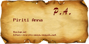 Piriti Anna névjegykártya